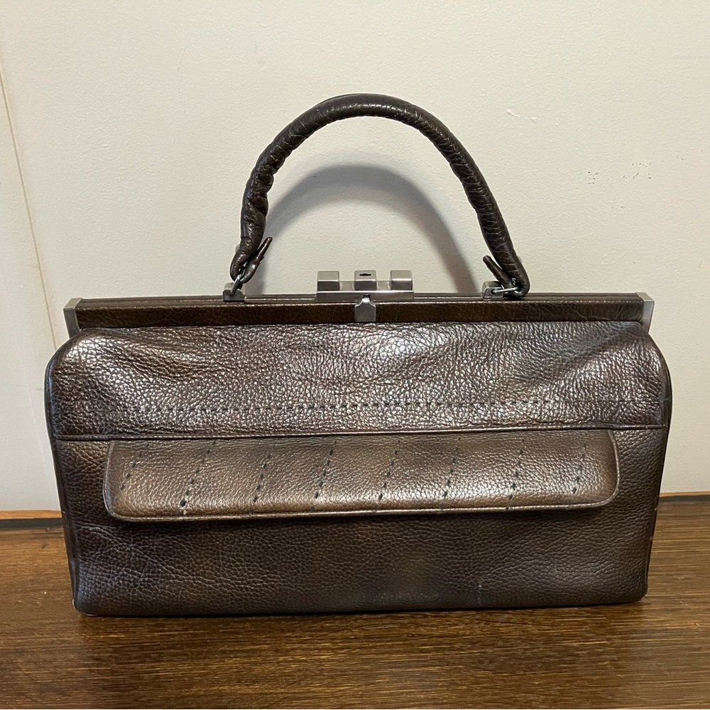 💥2 for 1💥Vintage Normandie Brown Leather Handbag - Picture 2 of 16